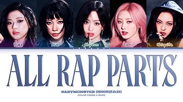 [UPDATED] BABYMONSTER - ALL RAP PARTS (Batter Up to WE GO UP) (Color Coded Lyrics)