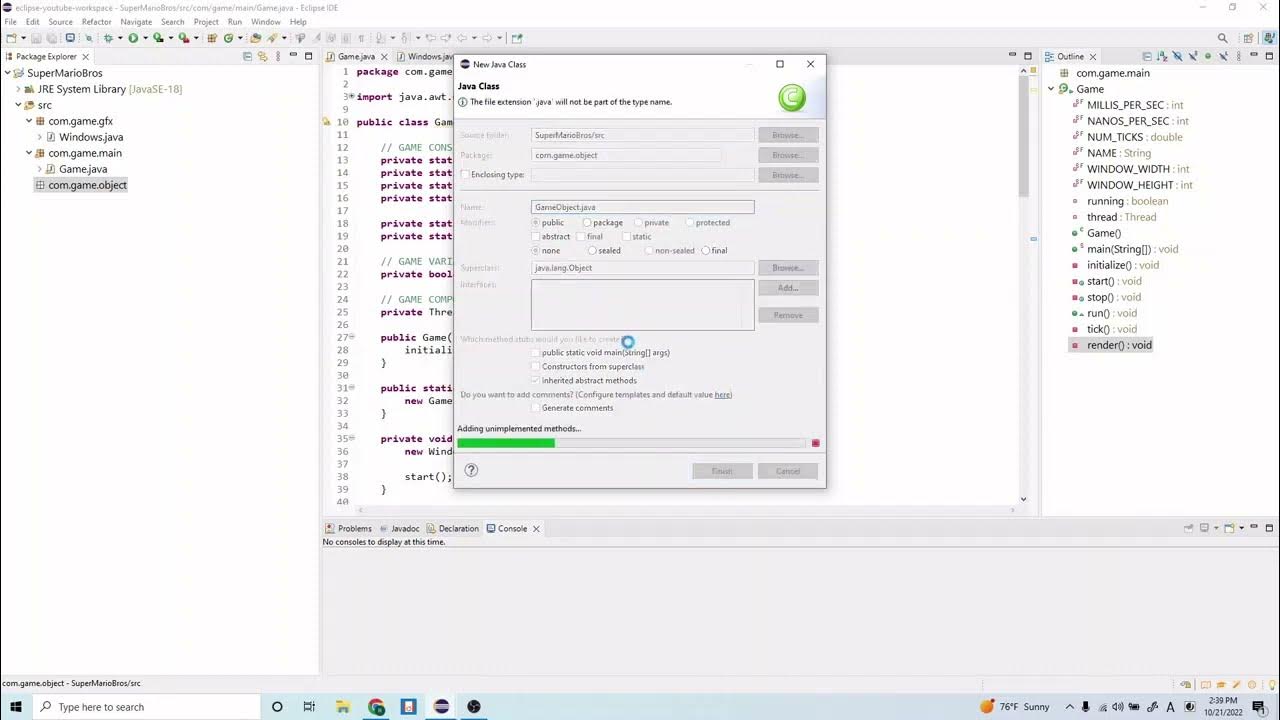 Java Game Programming 6 Game Object YouTube