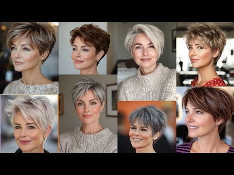 Video Taglio di capelli corto e acconciatura per donne over 60 / tendenza 2026