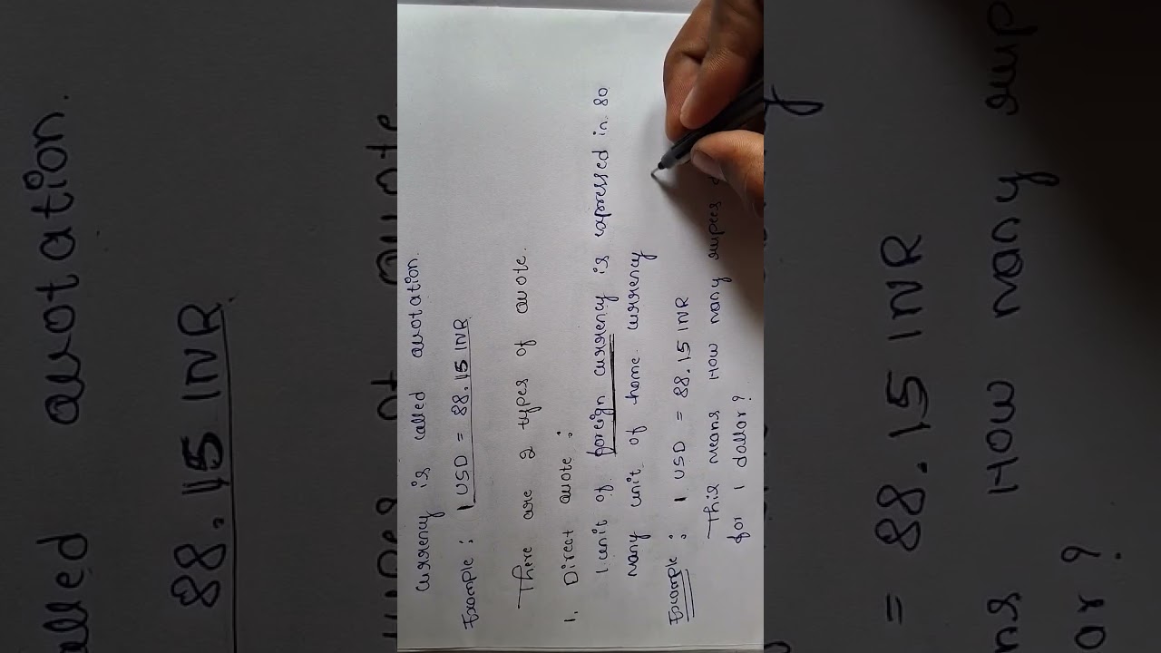 Direct & indirect Exchange rate quotation