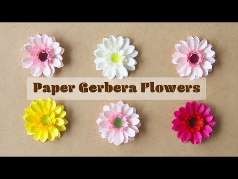 簡単 クラフトパンチで作るガーベラの花の作り方 Diy How To Make Paper Gerbera Flowers Youtube