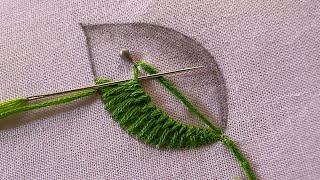 Stunning leaf hand embroidery design |kadhai design|hand embroidery tutorial