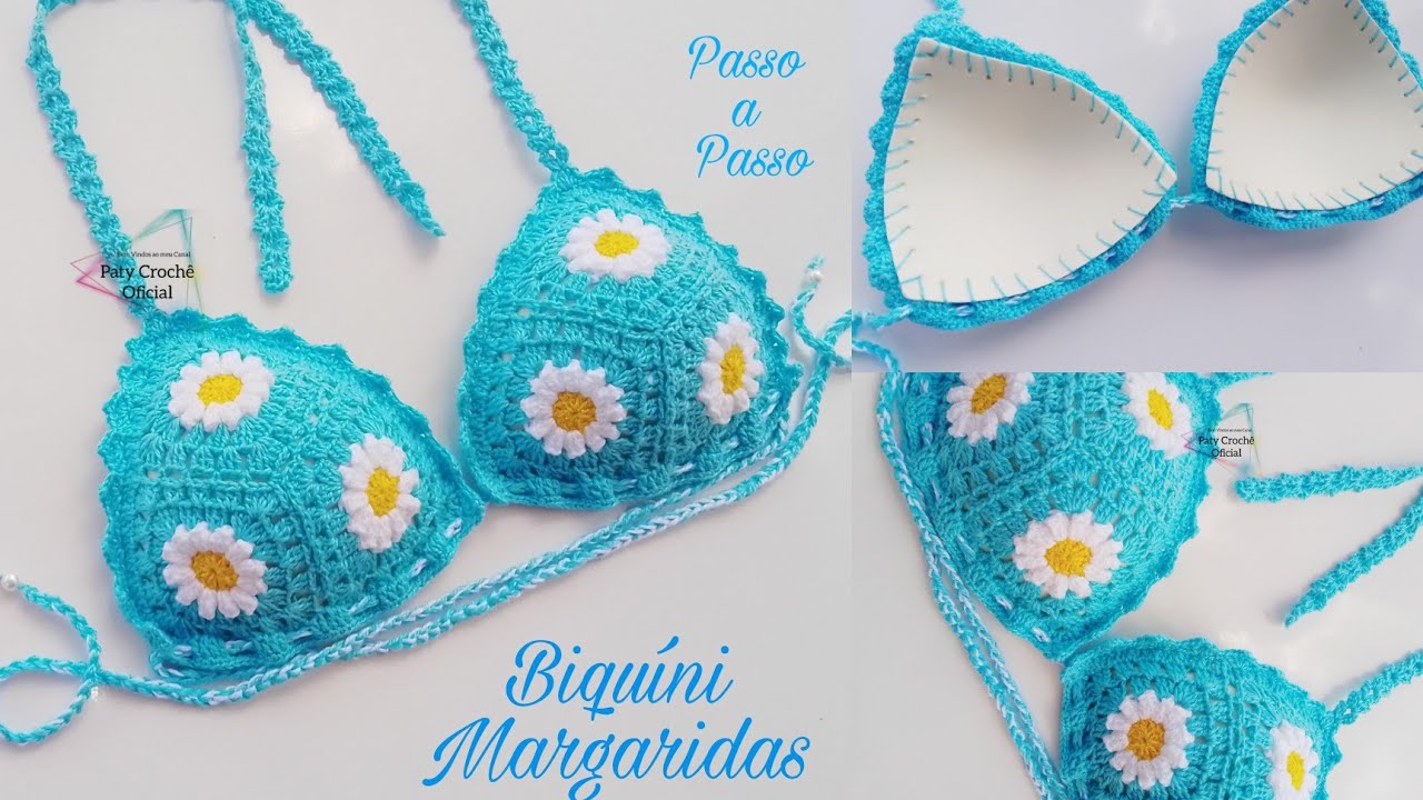 🌼Biquíni de Crochê Margaridas