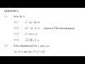 New Mathematics Grade 12. Solve quadratic equation, quadratic inequality and simultaneous equations 