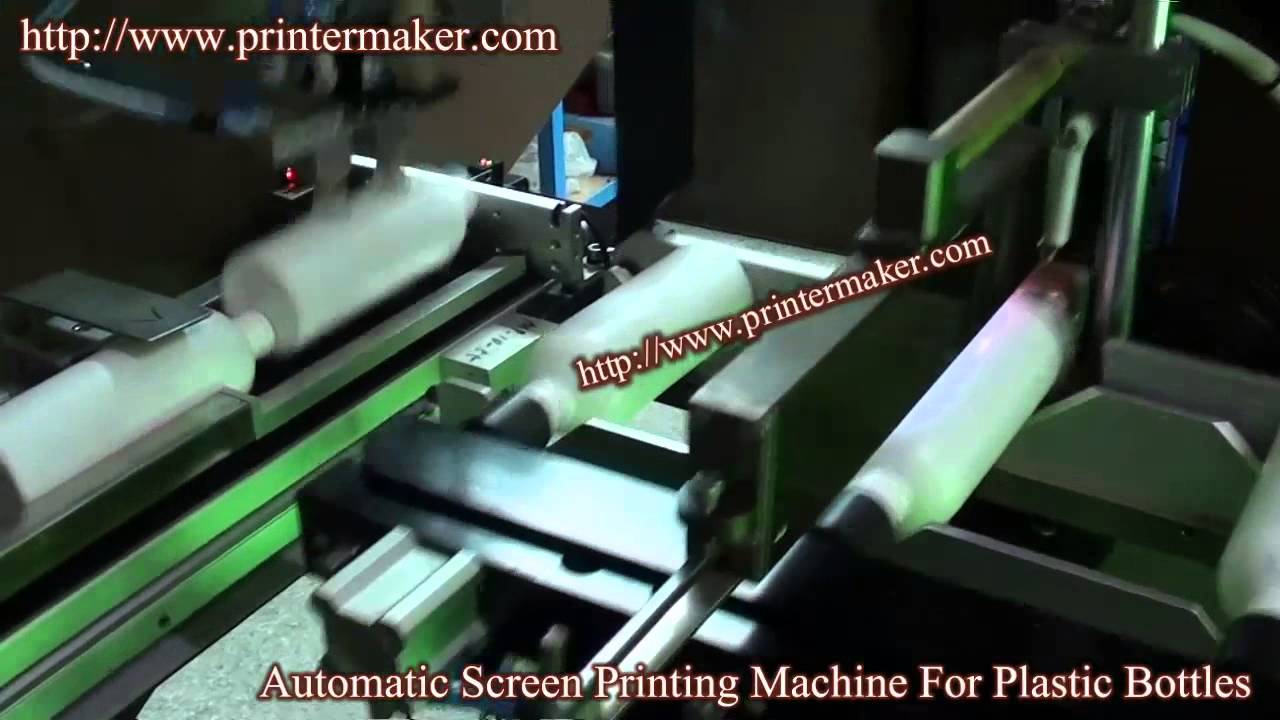 Automatic Screen Printing Machine For Plastic Bottles - YouTube