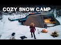 Cozy Snow Camp In Rhino-Rack Awning Room | Toyota Landcrusier 100 Series Solo Female Overlander