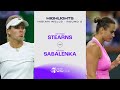 Peyton Stearns vs. Aryna Sabalenka | 2024 Indian Wells Round 2 | WTA Match Highlights