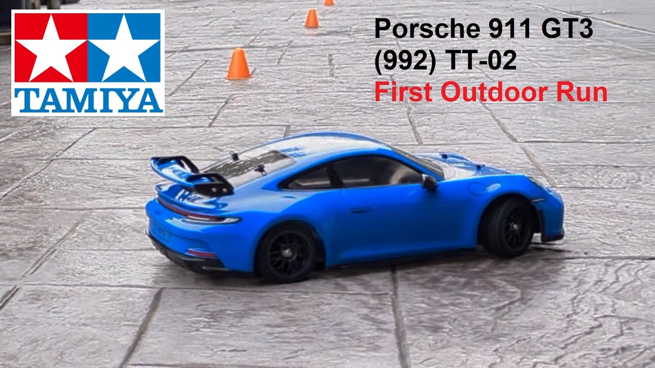 Tamiya Porsche 911 GT3 (992) TT-02 RC - First Outdoor Run - YouTube