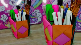 Pen Storage Box Paper Craft || Easy DIY Paper Crafts For Kids