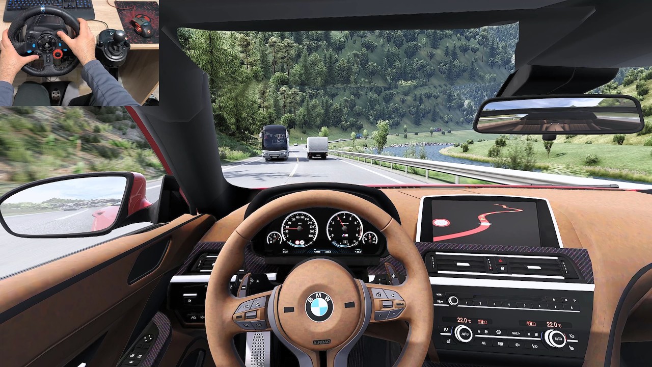 BMW M6 F13 | Euro Truck Simulator 2 | Steering Wheel Game Play  | SnowyMoon | 