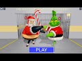 SANTA vs GRINCH in BARRY'S PRISON RUN! New Obby (#Roblox)