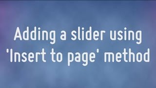 Adding the WOWSlider to your website