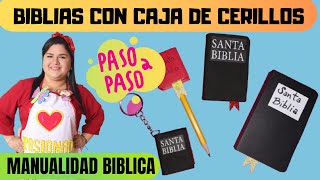 MANUALIDAD BIBLICA - BIBLIAS CON CAJA DE FOSFORO O CERILLOS - PASO A PASO - MES DE LA BIBLIA