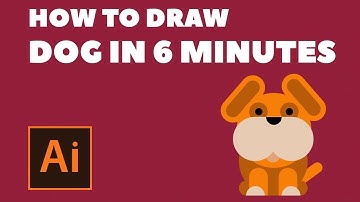 How To Draw Dog in 6 Minutes, Flat Design Animals, Speed Drawing in Adobe Illustrator