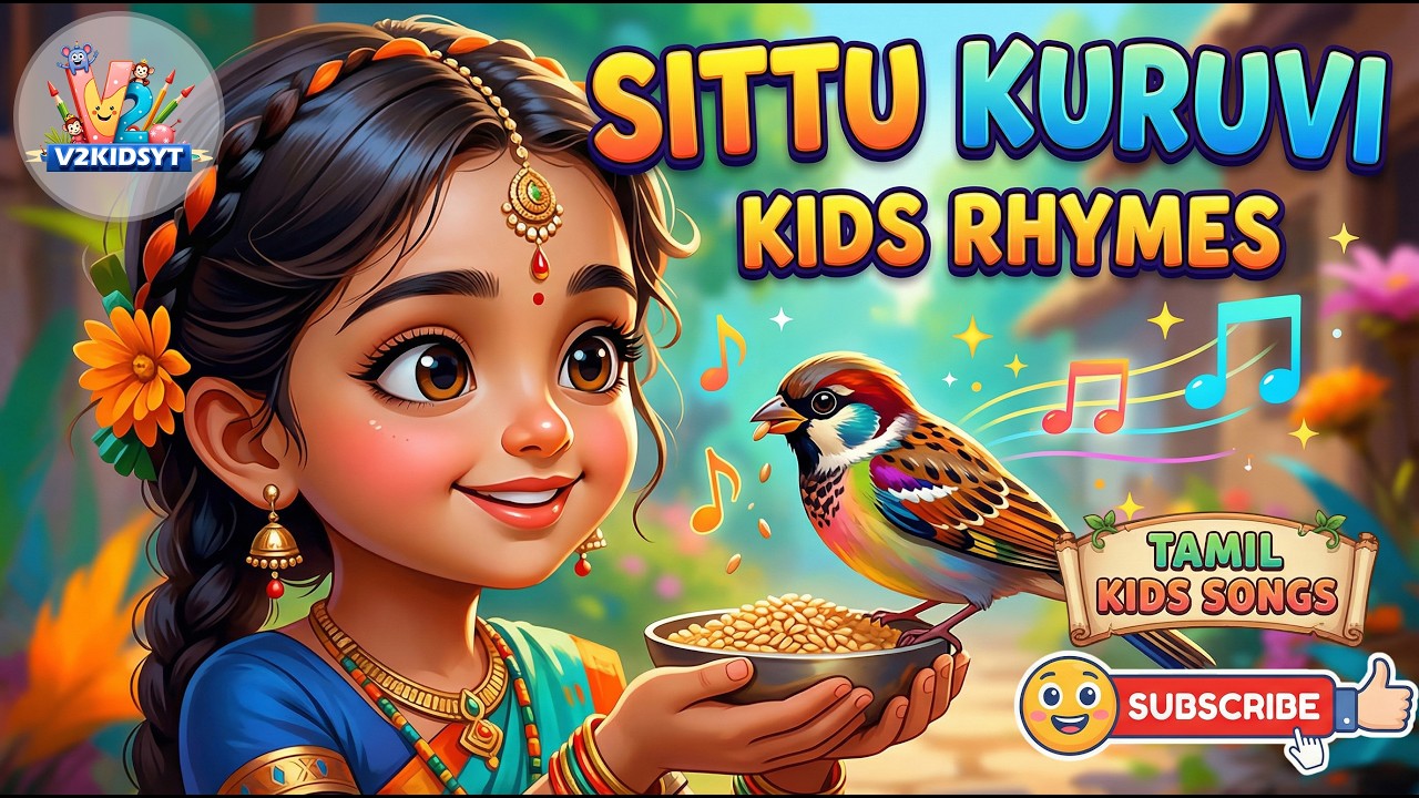 🐤Chittu Kuruvi - Tamil Rhymes For Kids | V2 Kids YT | சிறுவர் பாடல்கள் ...