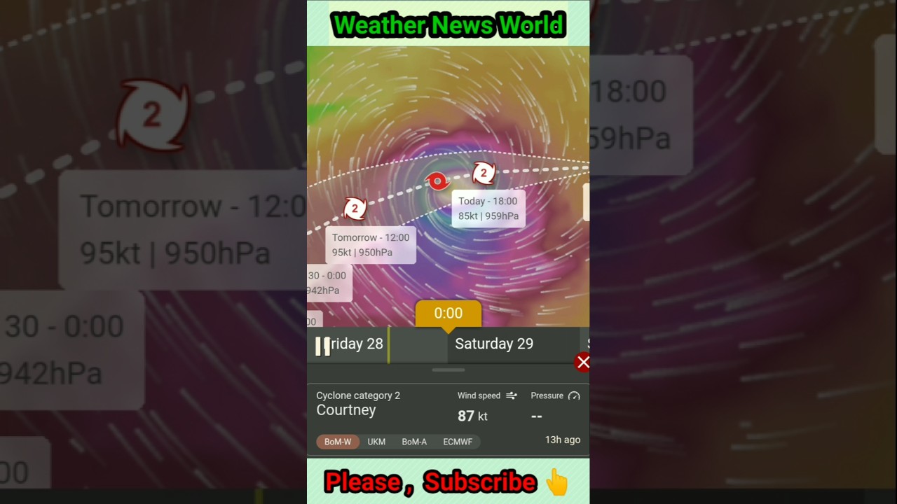 Cyclone Courtney stay in Indian Ocean near by West Island on 83 kmph #australia #c2