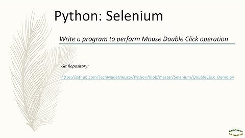 Python | Selenium | Double Click