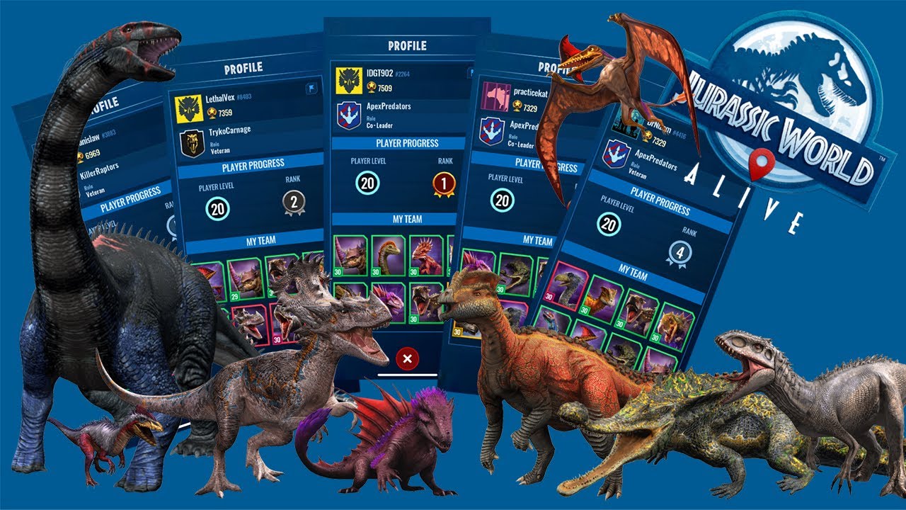 The Best Dinosaurs For Your Teams As Used By The Top 20 Players Of Jurassic World Alive 21 