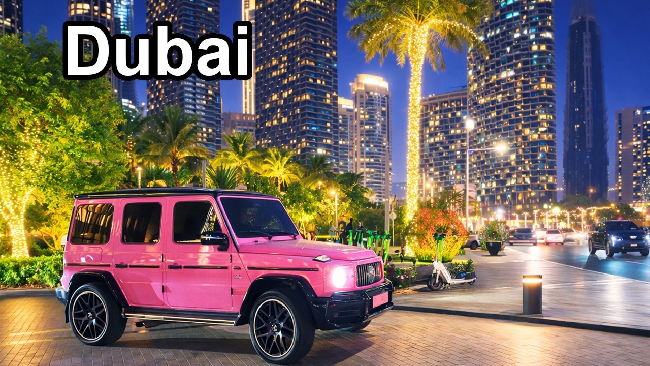 Downtown Dubai 4K Walking Tour | Luxury Cars, Skyscrapers & Night City Vibes