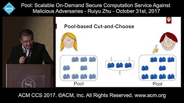 ACM CCS 2017. Pool: Scalable On-Demand Secure computation Service [...] - Ruiyu Zhu