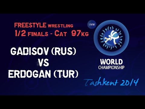 Semifinal - Freestyle Wrestling 97 kg - A. GADISOV (RUS) vs S. ERDOGAN (TUR) - Tashkent 2014