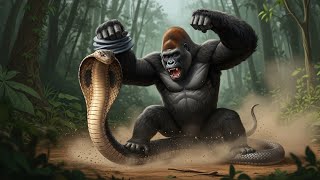 Gorilla vs Giant Cobra Epic Battle 🦍🐍 | Who Will Win the Jungle Fight