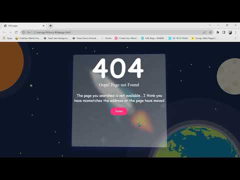 custom 404 page using CSS and JavaScript