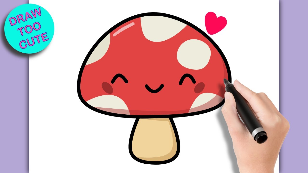 Mushroom Drawing  Cute Trippy  Cartoon Mushroom Drawing