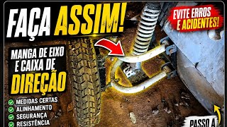 dica manga do eixo e caixa direção para kartcross e mini buggy