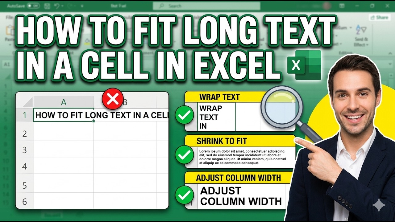 How to Fit Long Text in a Cell in Excel | How to Put Long Text in One ...