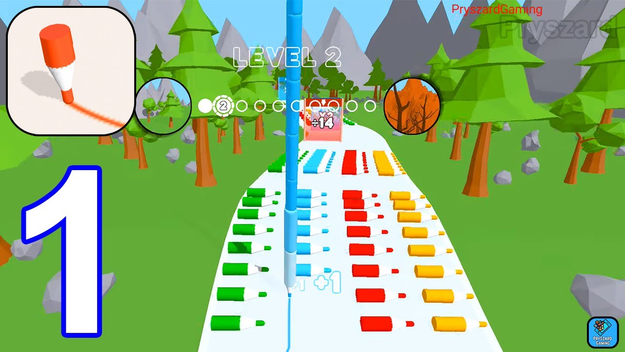 Crayon Rush - Gameplay Walkthrough Part 1 Levels 1-14 (iOS,Android)