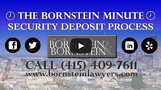 The Security Deposit Process ~ The Bornstein Minute