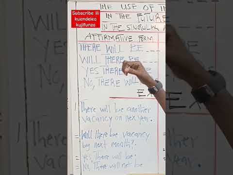 JINSI YA KUSEMA KUTAKUA KUNA IN ENGLISH LANGUAGE