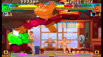 Marvel vs Capcom 1 ( Arcade ) - Hulk / Gambit Playthrough ( Aug 14, 2017 )