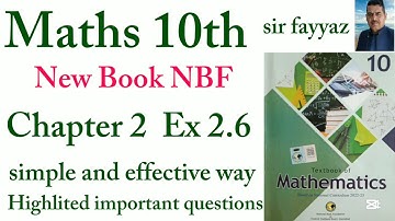Maths class 10th | exercise 2.6 | NBF | new book | ex 2.6 | Quadratic Equations | unit 2