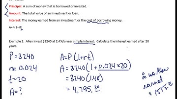 MCR3U 8.1 Simple Interest