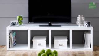 White High Gloss 4 Square Tall Narrow Bookcase