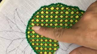 HAND EMBROIDERY: Piña bordada a mano | Bordar piña | Puntada para bordar una piña