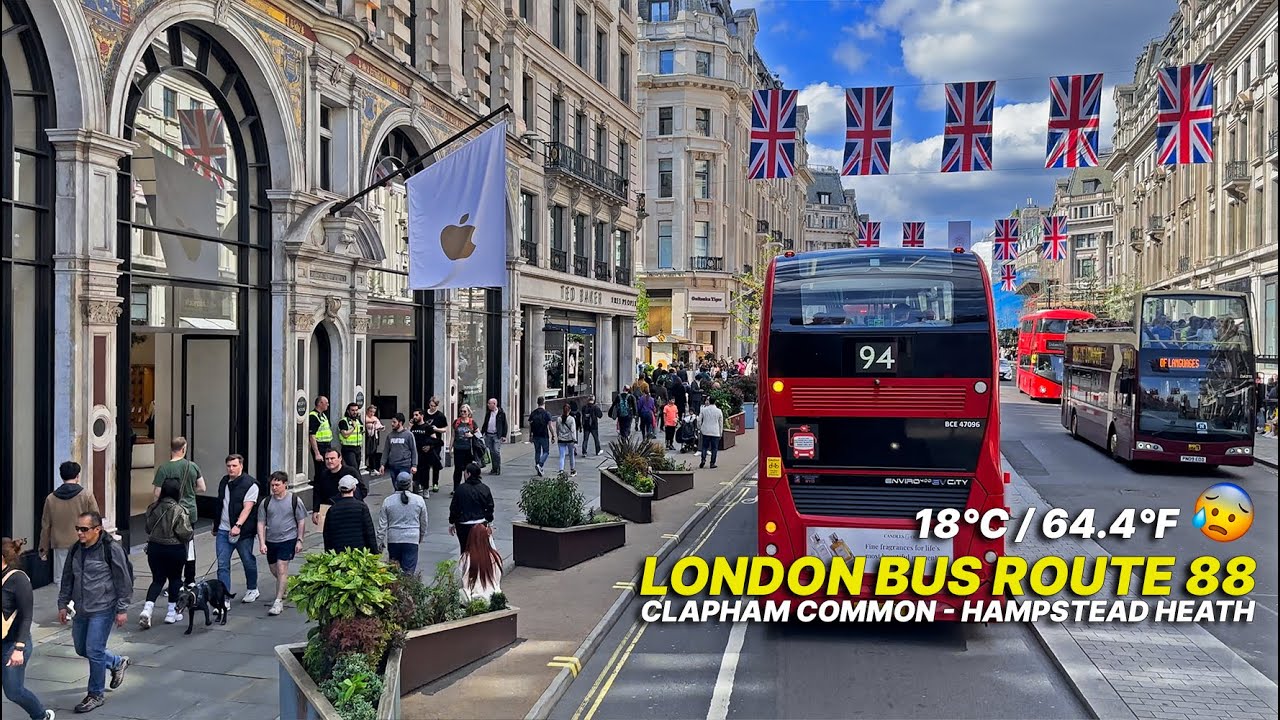 Experience London from a Double-Decker Bus: Coronation Weekend Bus Ride from SW to NW London- Bus 88