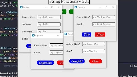 Python String functions GUI Customtkinter @Pawansrikanth_2005 #pawansrikanth #customtkinter