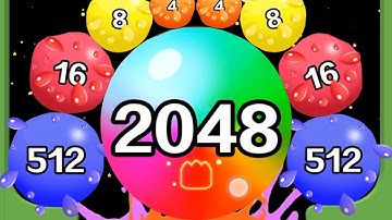 Jejelly 2048 vs laser bubbles - ball drop game Gameplay walkthrough Android, iOS New Update Levels#3