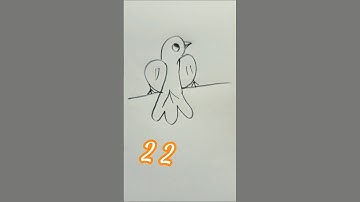 Easy bird drawing with number 22🕊️🕊️ #shorts #drawing #art