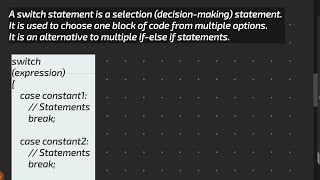 Lec 42 switch statement in C