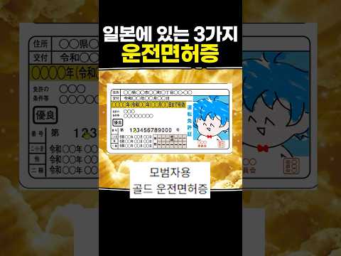 일본에 있는 3가지 <strong>운전면허증</strong>