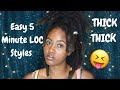 Super Easy 5 Minute or Less Loc Styles | Mid Length Thick Locs