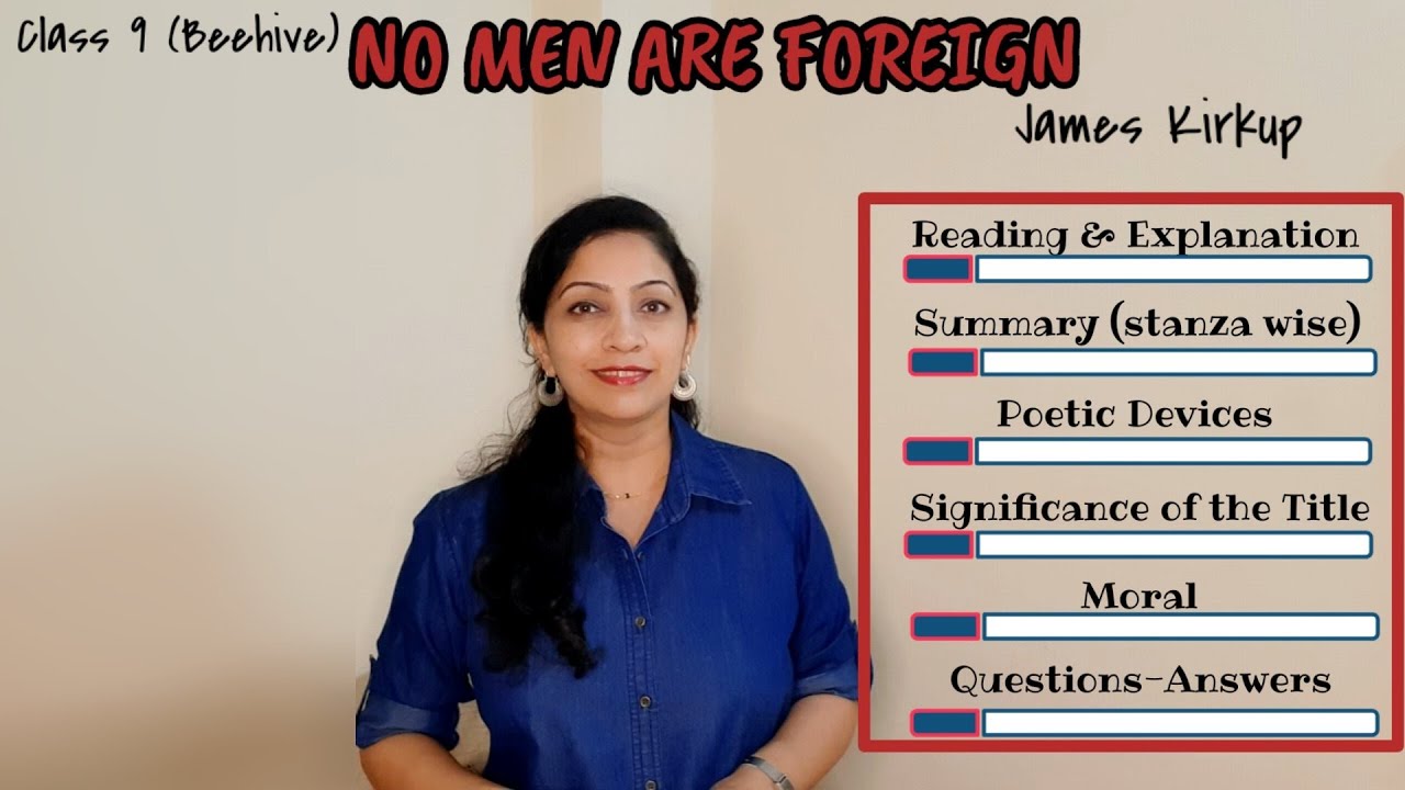 Class 9 (Beehive) : Poem - NO MEN ARE FOREIGN