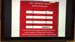 2016-2017 RSMS Cheer squad