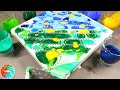 Chain pull painting - Harmony of blue and green - Acrylic pouring- fluidcomet