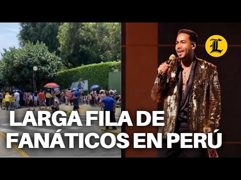 UNA LARGA FILA DE FANÁTICOS DE ROMEO SANTOS LLEGA DESDE MUY TEMPRANO AL ESTADIO NACIONAL DE PERÚ