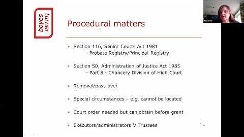 Contentious Probate Webinar: Part 6 - Removal of Executors or Administrators